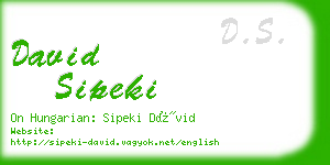 david sipeki business card